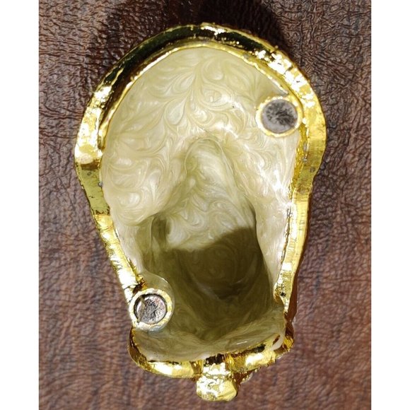 Golden Skull Trinket Jewelry Box with Stunning Rhinestone? Appx 2.75x2x2.5" - Picture 12 of 16